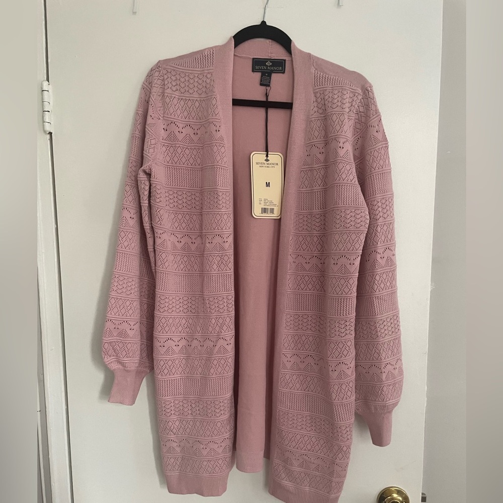 Seven Manor Loren long sleeve open sweater size M
